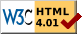 This website has been validated for HTML 4.01